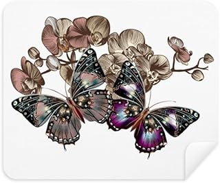Flowers and Butterfly Cleaning Cloth Screen Cleaner 2pcs Suede Fabric