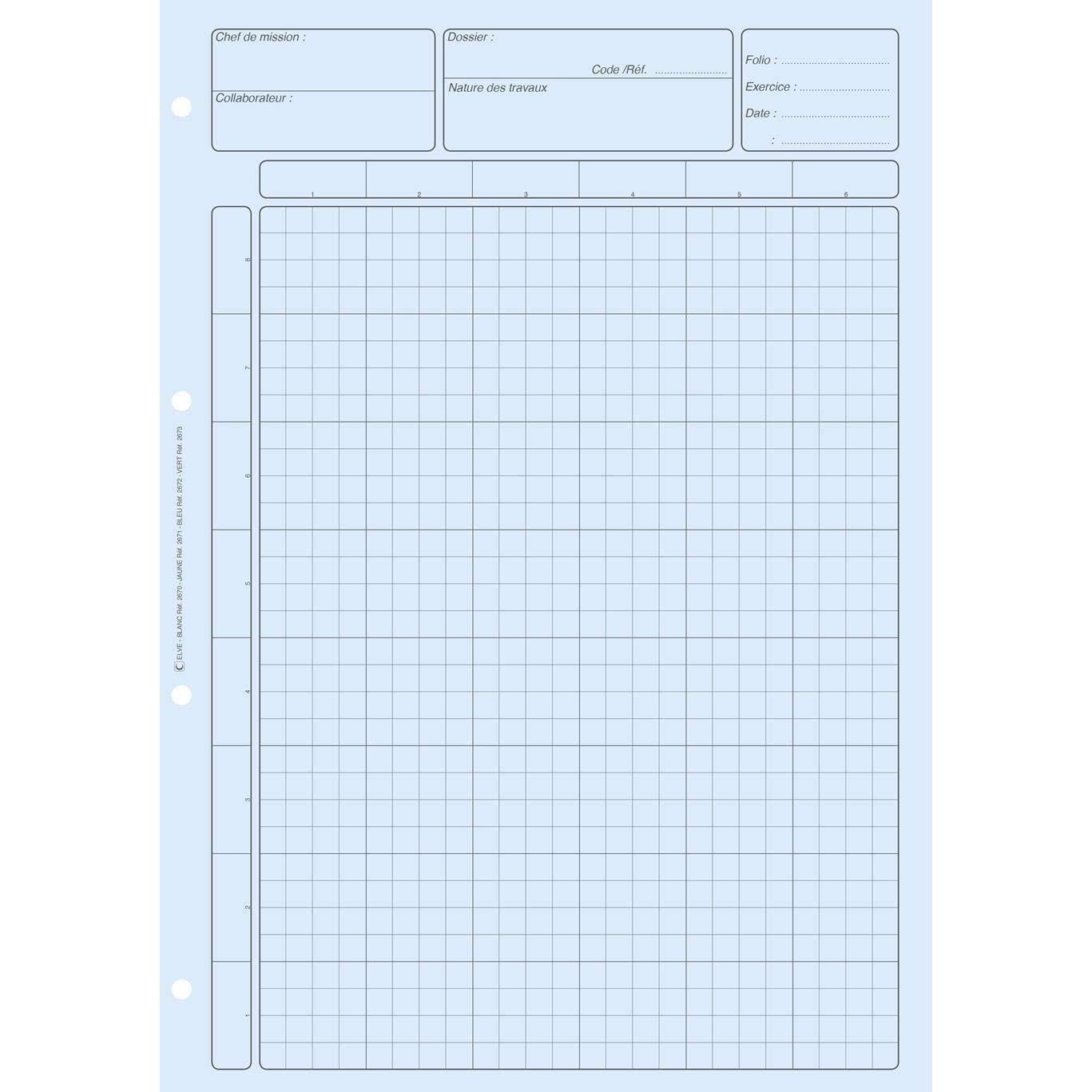 ELVE Lot de 5 Blocs Audit Comptable pour Contrôle Interne 297X210 mm 80 Pages Bleu