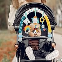 Vista 5 de Caterbee Barra de juguete para bebé, accesorio para cochecito y cuna, barra de actividades para cochecito de bebé, juguete de arco de viaje, moisés