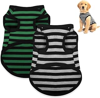 Pack of 2 Dog Clothes for Small Dogs Shirts, Chihuahua Clothing Summer, Dog Pyjamas…