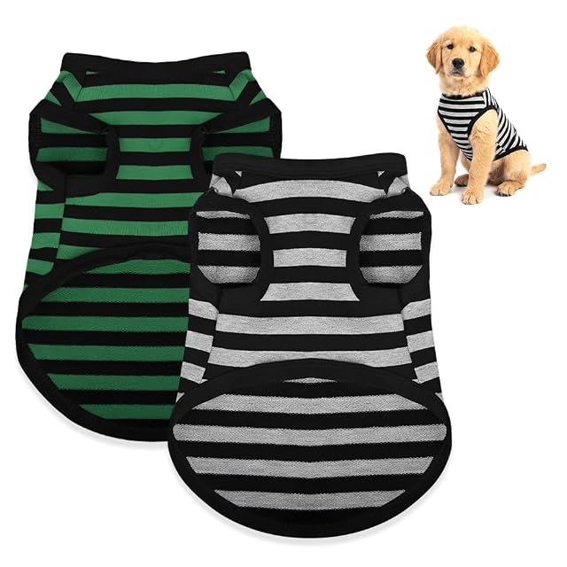 HMCEY 2-Pack de Camiseta Algodon para Perros,Ropa Perro Pequeño,Camisetas de Verano para Perros…