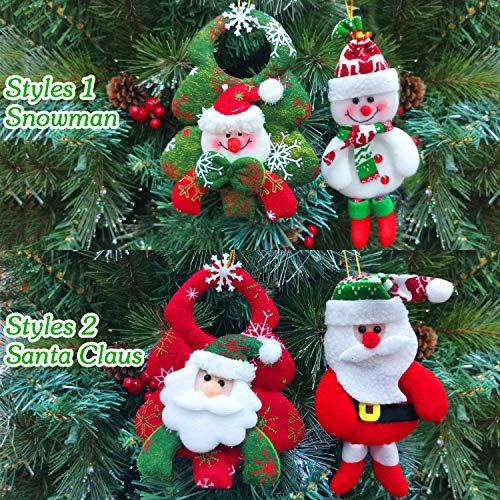 8 Pack Christmas Tree Decorations Ornaments Set,Pendant Plush Snowman Santa Claus Polar Bear Elk Hanging Christmas Tree Decoration Pendants For Xmas Home Party Holiday Decorative #TOP3