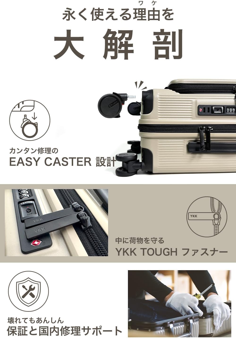 Amazon | [プロエボ] フロントオープン スーツケース キャリーケース