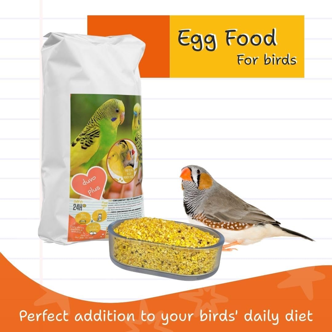 Duvoplus Egg Food for Birds 5Lb - Nutrient-Rich Blend with Added Vitamins & Protein for Supporting Growth, Feather Care, Breeding, Daily Nutrition of Canaries, Finches, Parakeets and Exotic Birds
