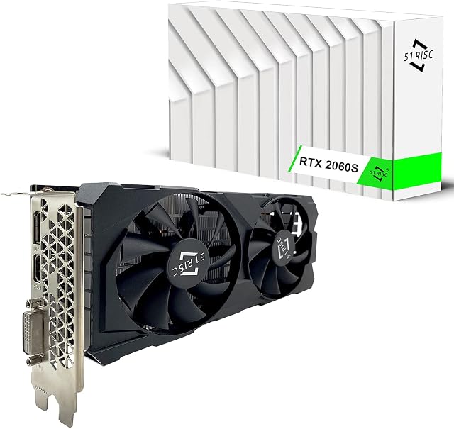 51RISC GeForce RTX 2060 Super Graphics Card, 8GB GDDR6 256bit PCIe 4.0 x16 DP HDMI DVI Ray Tracing Video Card for Gaming PC 2K Game Card