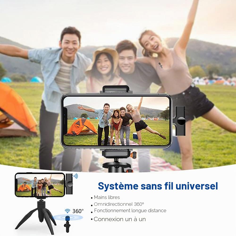 VOVIGGOL USB C Micro Cravate sans Fil pour iPhone iPad Android et Ordinateur, Mini Micro Smartphone Portable Microphone Cravate pour Enregistrement Vidéo Youtube TikTok Facebook Podcast Blog Vlog