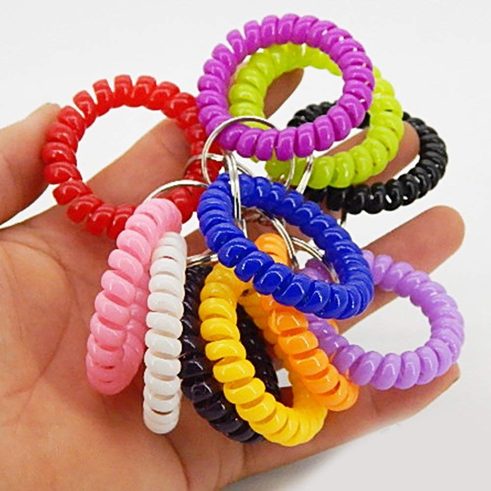 Ailifly 7-teiliges Set Bunte Spiralspulen-Armbänder – Flexibel, Als Schlüsselanhänger Oder Schmuck