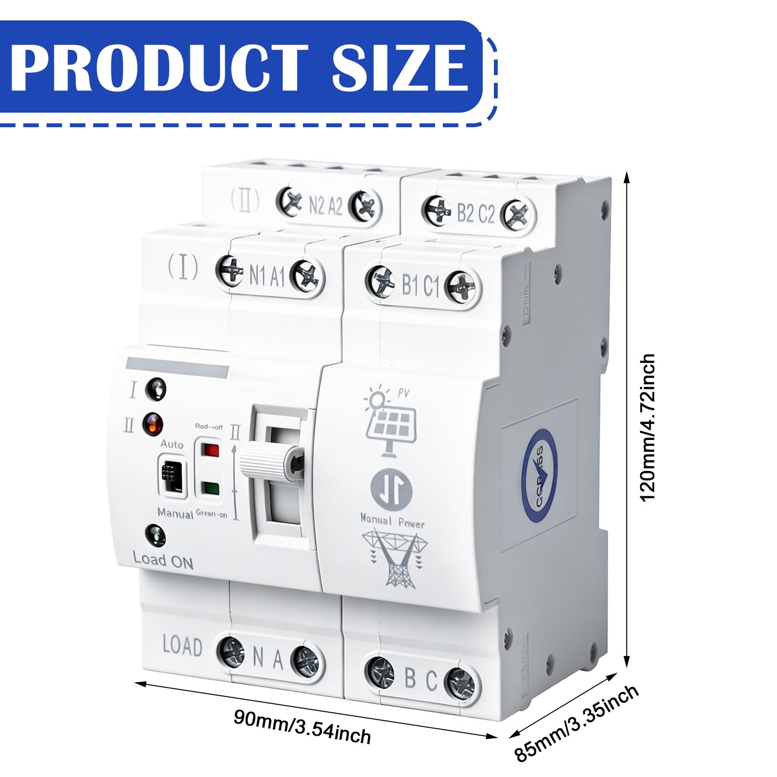 Automatischer Transferschalter 4P 63A Dual Power Hutschiene, Automatic Transfer Switch
