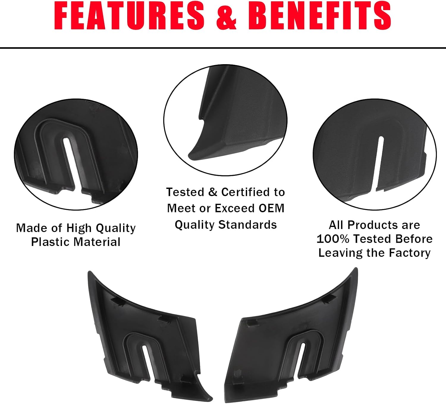 VASTAUTO Windshield Wiper Cowl End Fit for 2007-2014 Chevy Avalanche Suburban 1500 Tahoe GMC Yukon XL 1500 Cadillac Escalade ESV EXT Replaces# 25820729 25820730 Air Inlet Grille Panel Pair