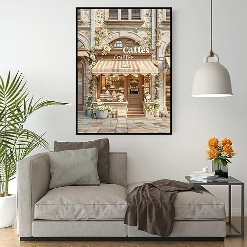 Ekuxom 5D Diamond Art Kits for Adults-Coffee Shop Diamond Painting Kits for Adults Beginners-DIY Full Round Drill Gem Art Painting Kits for Home Wall Decor 12x16 inch — view 5