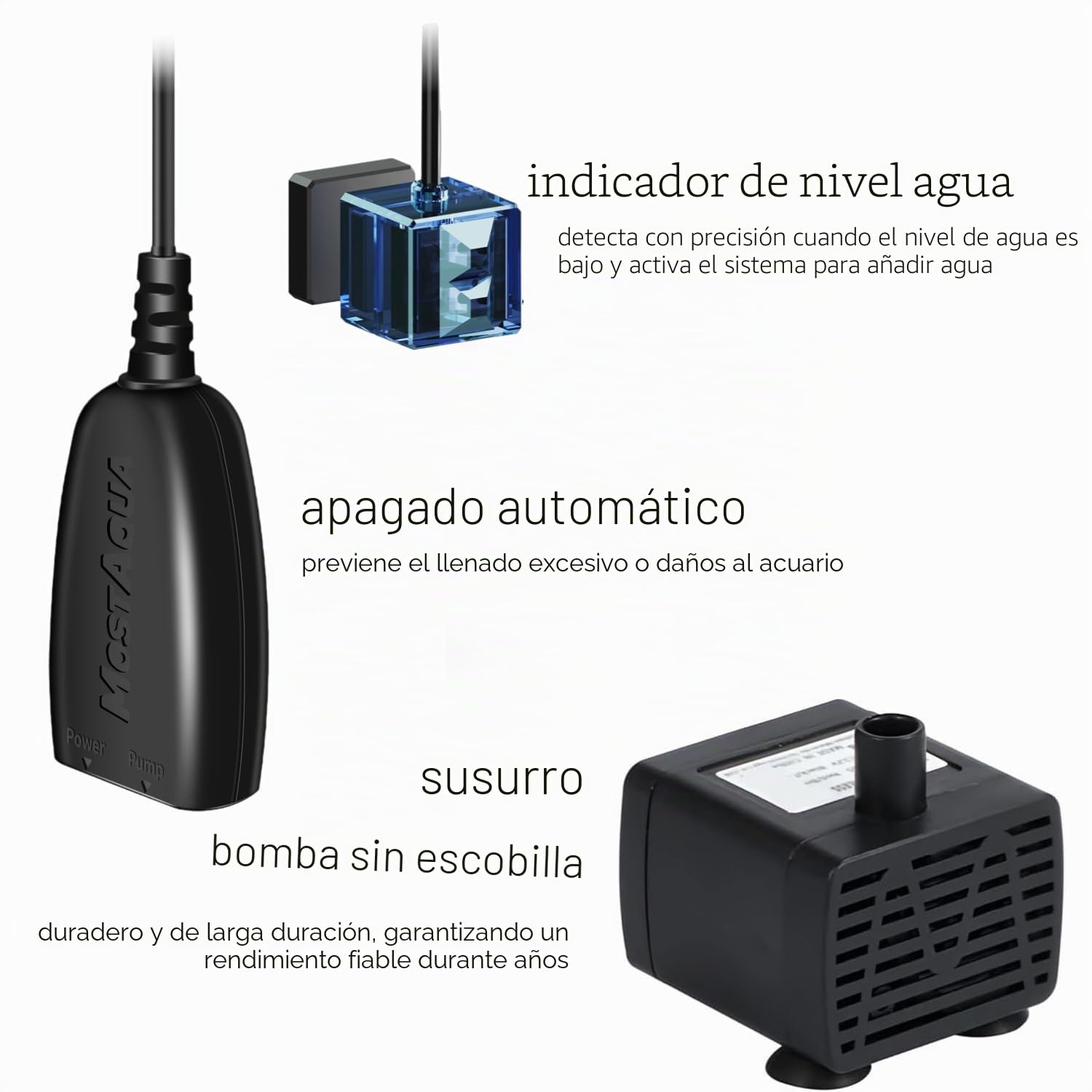 Acuario ATO, kit de recarga de agua profesional mejorado de doble sensor, apagado automático para acuario de agua salada de agua dulce, sistema de apagado automático de tanque de peces