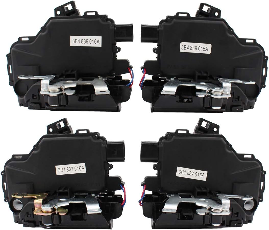 NewYall Power Door Lock Latch Actuator Set for VW Beetle Passat 1998-2005 Golf Jetta 2000-2012 Rabbit 2006-2009 Front Rear Left Driver Right Passenger Side 3B1837015A 3B1837016A 3B4839015A 3B4839016A
