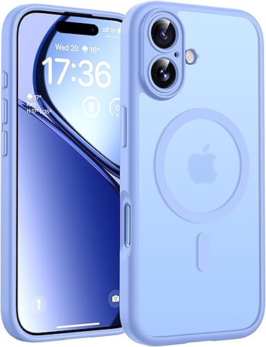 Miniatura 20 de TOCOL Funda magnética para iPhone 15, protección completa mejorada de la cámara, compatible con Magsafe, protección contra caídas, translúcida mate,