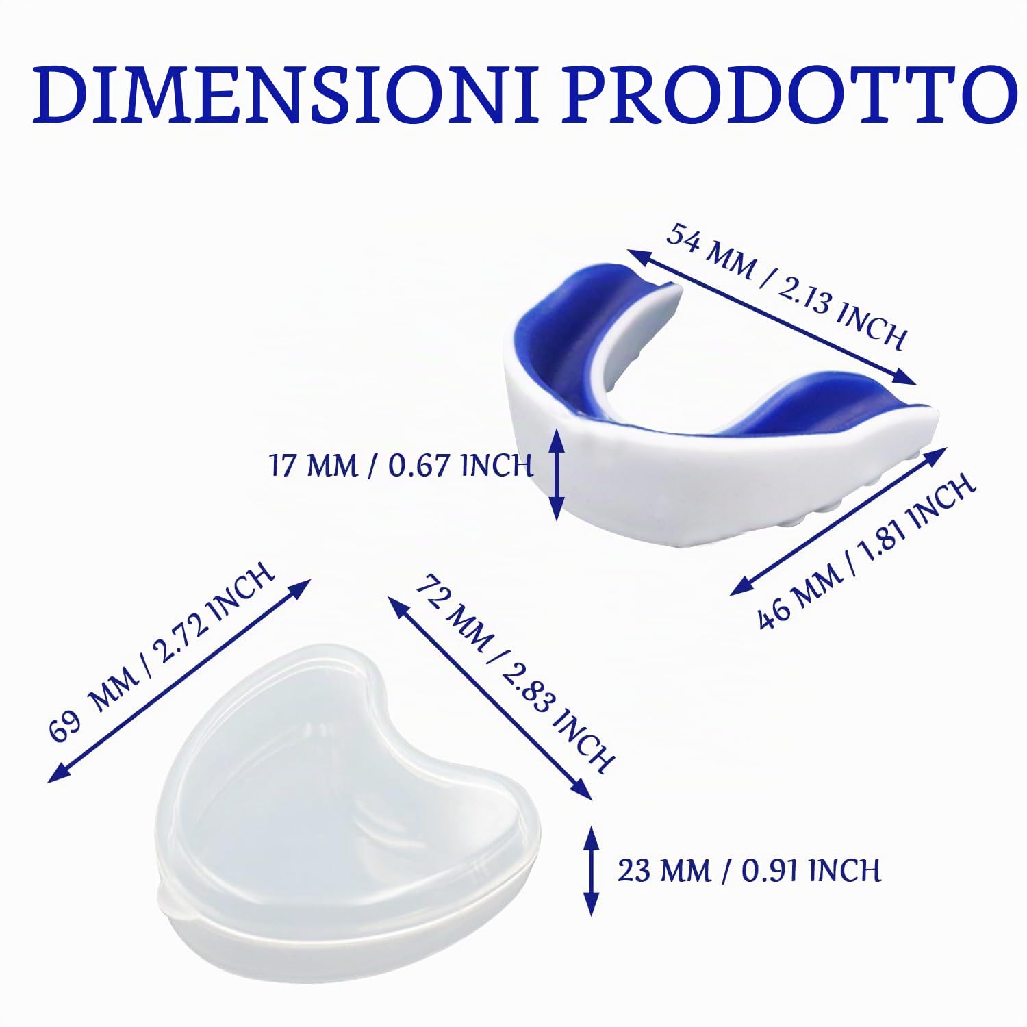 3 Pezzi Paradenti per Bambini Junior, Scudo Paradenti Gengivale Sportivo Modellabile con Trasparente Portatile Custodia, per Boxe, MMA, Rugby, Hockey, Basket (da 6 a 12 Anni)