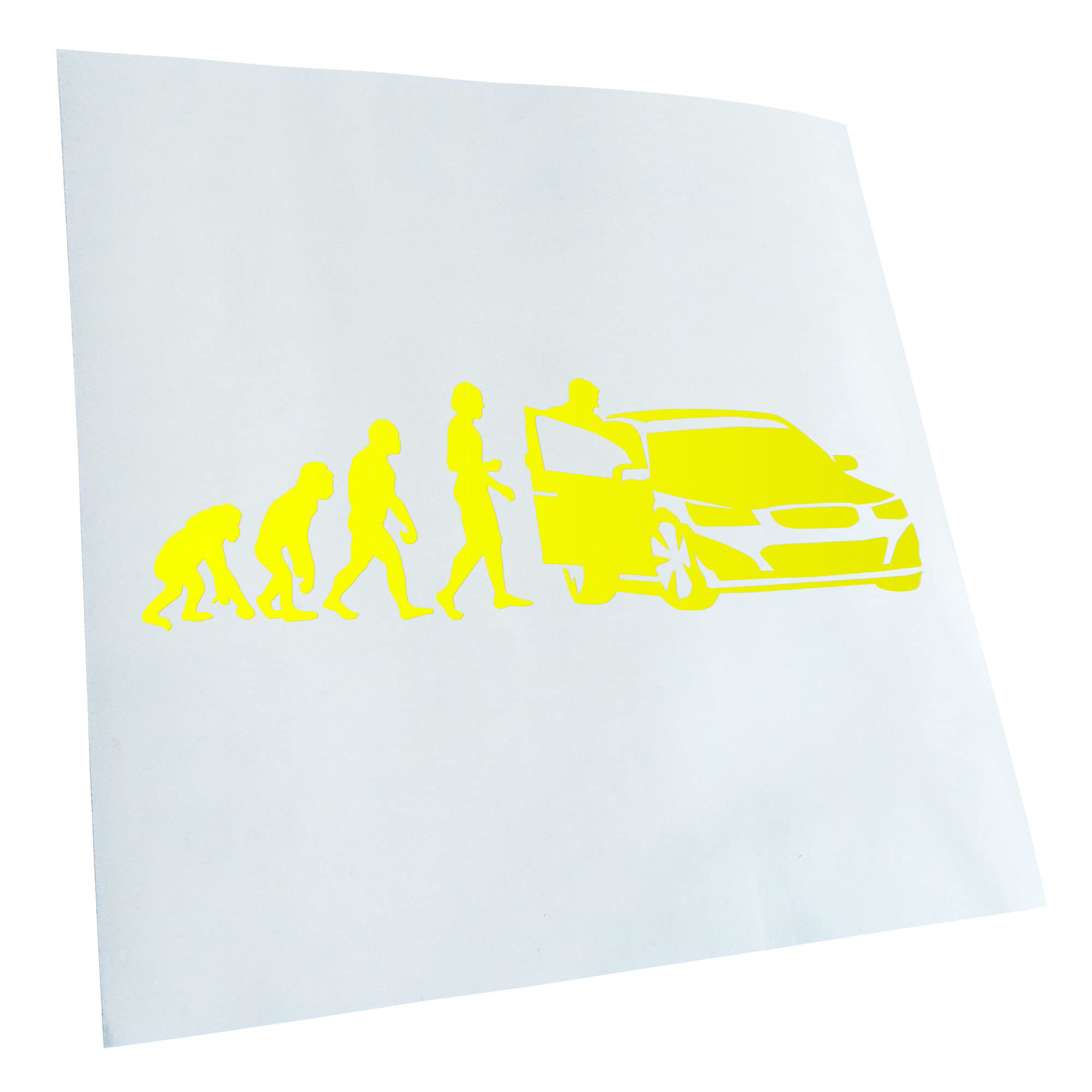 Kiwistar - Car Sticker - Neon Yellow - 40 x 12 cm Evolution Motorist - Rear Window Car Sticker Weatherproof for Car Truck Moped Truck - Sticker Exterior Self-Adhesive Tuning Accessories for Window