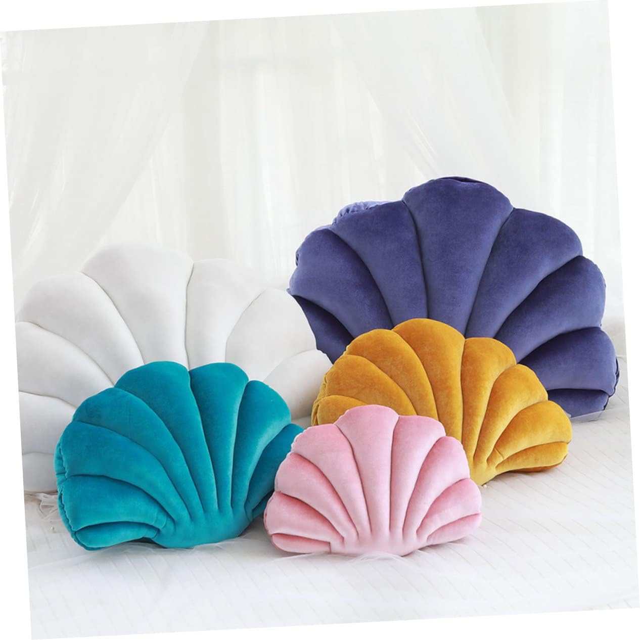 Alipis 1pc Plush Shell Shape Throw Pillow Sapphire Blue Animal Cushion Adorable Back Support for Home Office and Car Use Soft and Comfortable