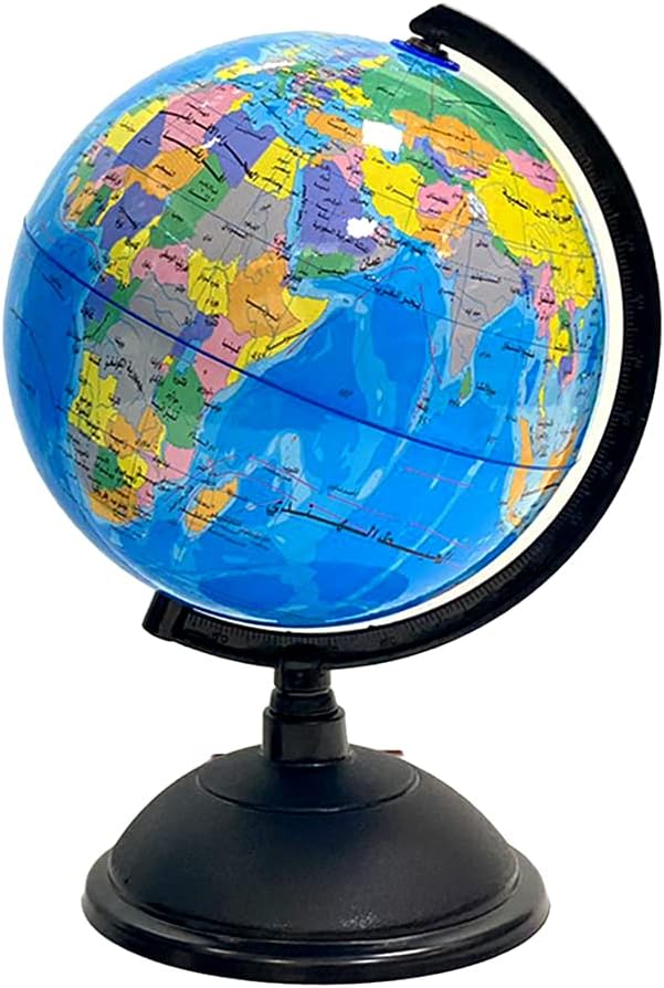 Generic Arabic Globe PVC Rotating Globe for Students and Teachers (20 cm)