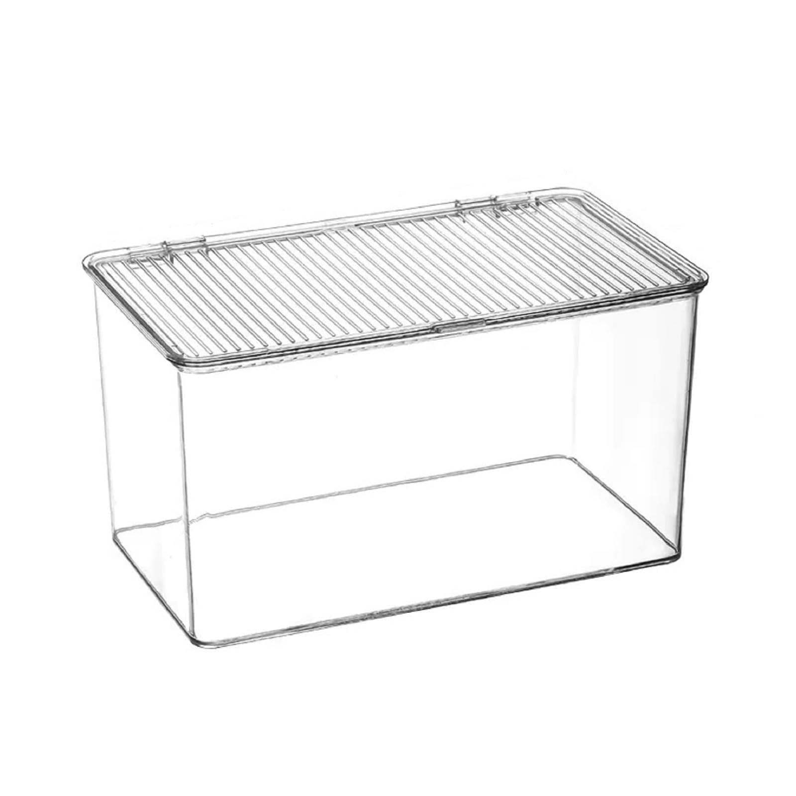 TFAOYS Kitchen Storage Bin Crafted From Sturdy Materials Clear Visible Organizers with Lid Stackable Clear Plastics Container