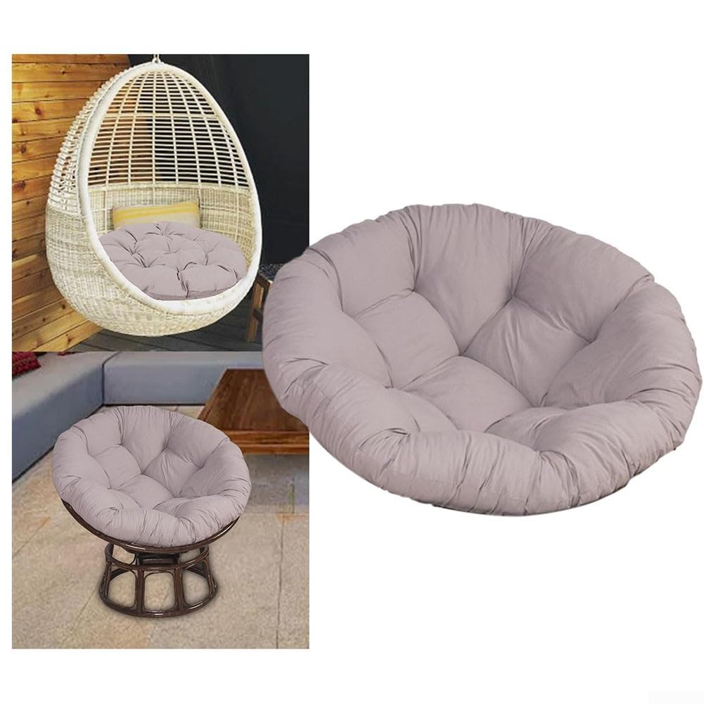 HpLive 50x50cm Kissen Sitzauflage Schwingsessel Rundes Dicke Stuhlkissen Bequem Weich Sitzkissen Hängesessel, Terrassensitzkissen Stuhlkissen(Weiß)