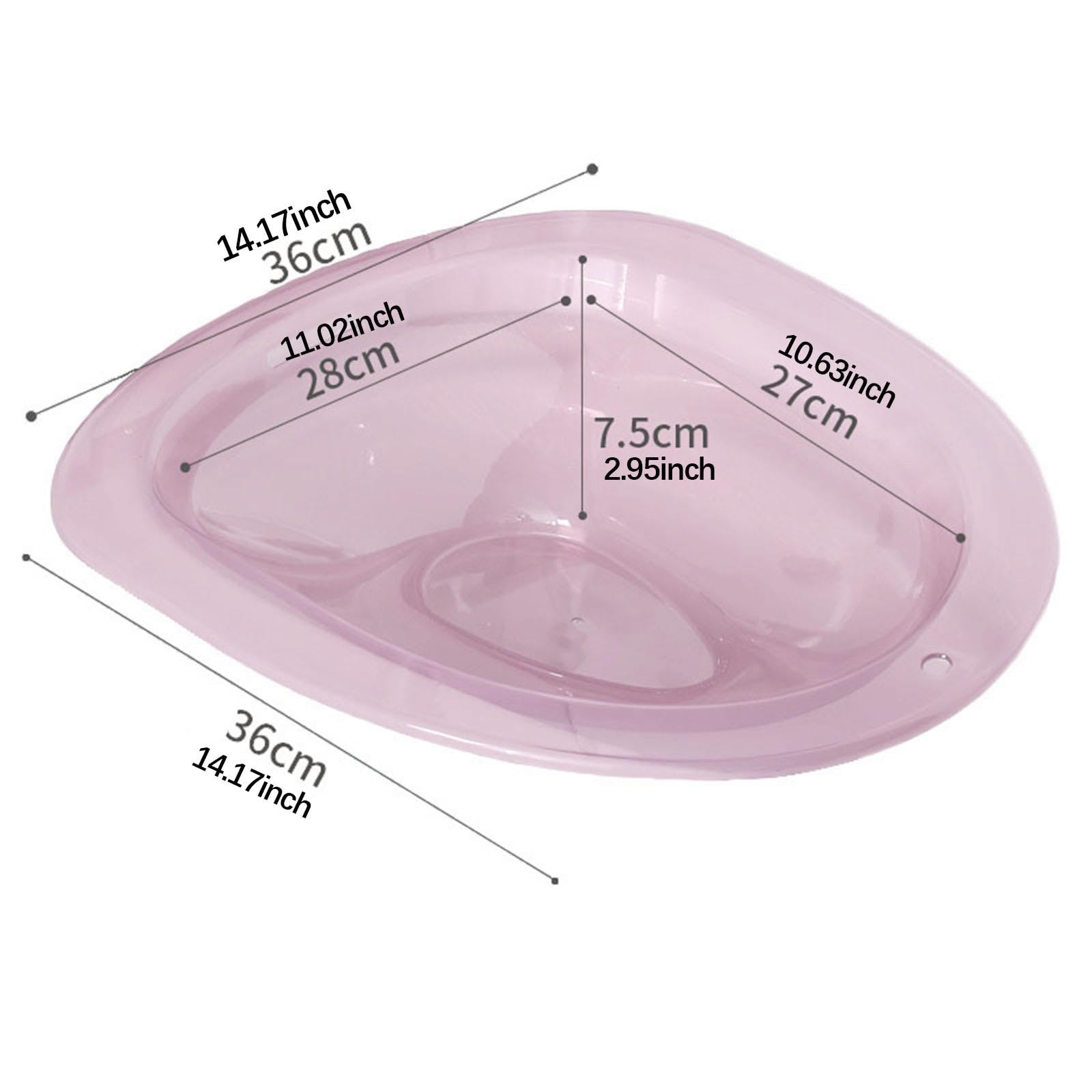 Oshhni Bain de Siège Toilette Sitz Bain Bassin Bidet Bassin de Bain Ergonomique En PP Solide Confortable pour Le Nettoyage Intime Convient à L'Hygiène Des Fe, Rose Transparent