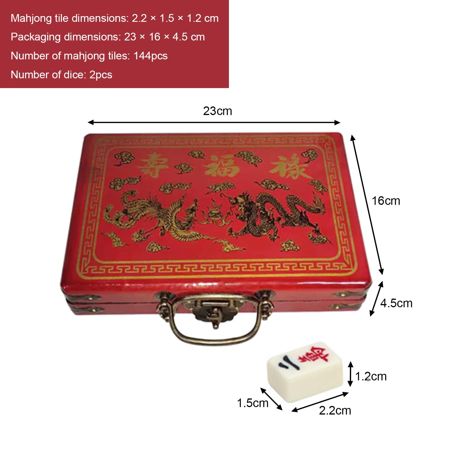 Lusacy Mini Chinese Majong Set, 144PCSChinese Traditional Mahjong Set, Mahjong Tiles Game - Image 2