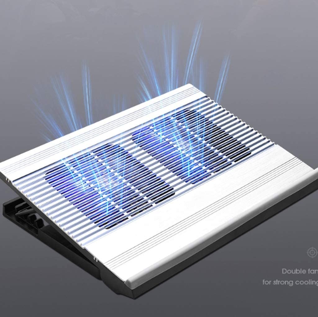 Podstawka Chłodząca Stabilny Podkładki Chłodzące Do Laptopa Stop Aluminium 12-17 Cali Stojak Chłodzący Notebooka Mata Chłodząca 2-portowa Chłodnica USB Cichy Biurko(Black)