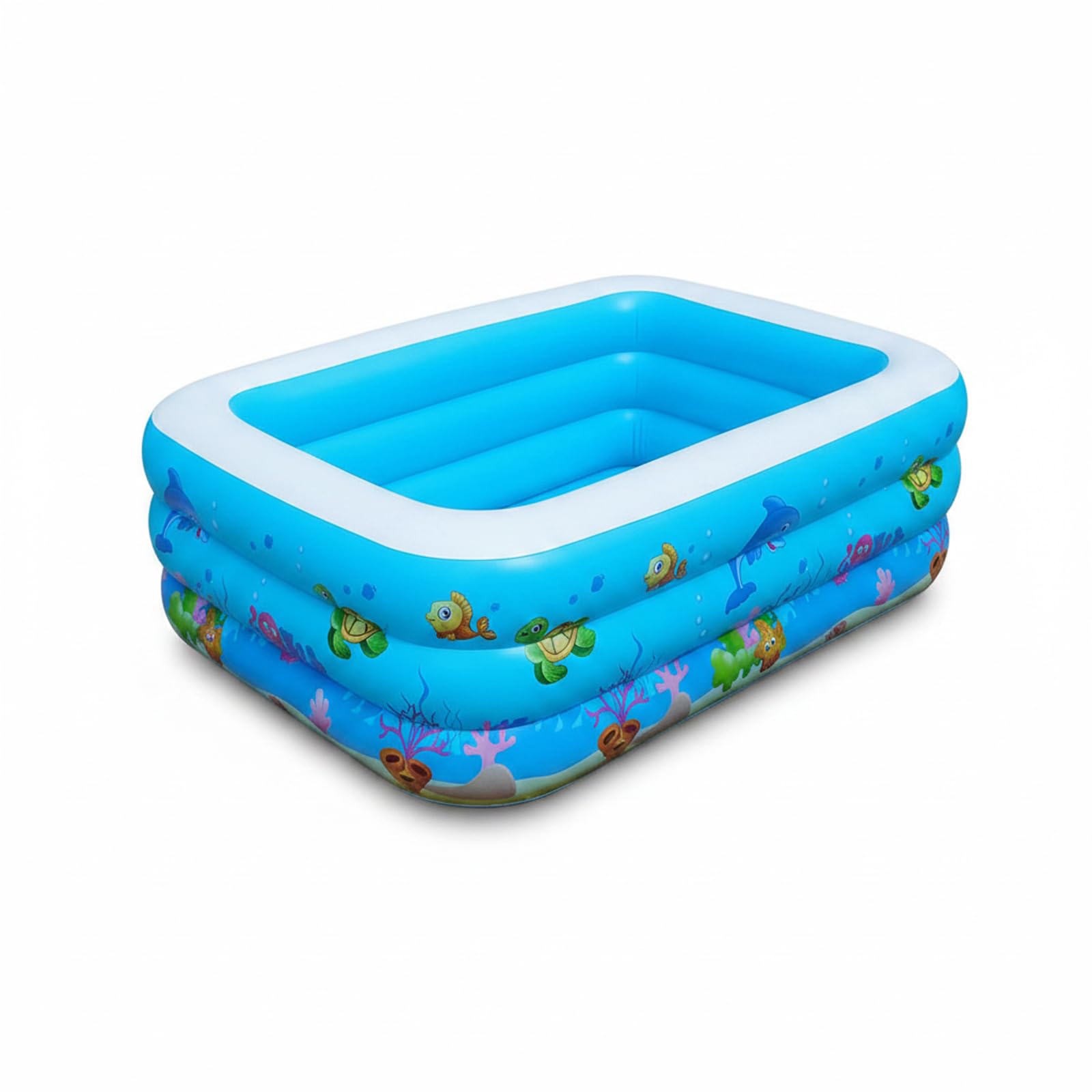 Paddling Pool - 1.4M Rectangular Outdoor Inflatable Pool, Soft Edged Non-Slip Stable Design, Durable Easy Clean Paddling Pool For Kids Garden Water Fun