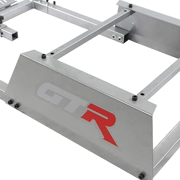 GTR Simulator GTA Model Silver Frame with Adjustable Blue White Leatherette Racing Seat Racing Driving Gaming Simulator Cockpit Chair