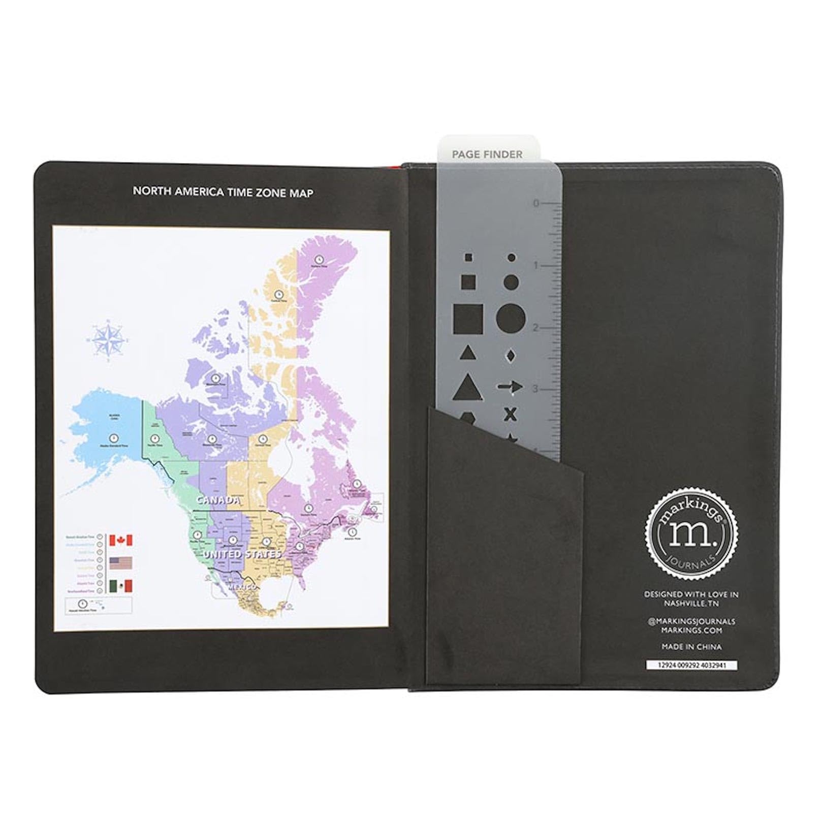 C.R. Gibson Siyah Suni Deri Noktalı Izgara Defter Defteri, 15,7 cm G x 20,9 cm U, 240 Sayfa
