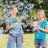 Bubble Guns for Kids Toys, 40 Holes Bubble Machine with Colorful Light 2 Bubble Solution (Pink) - Image 5