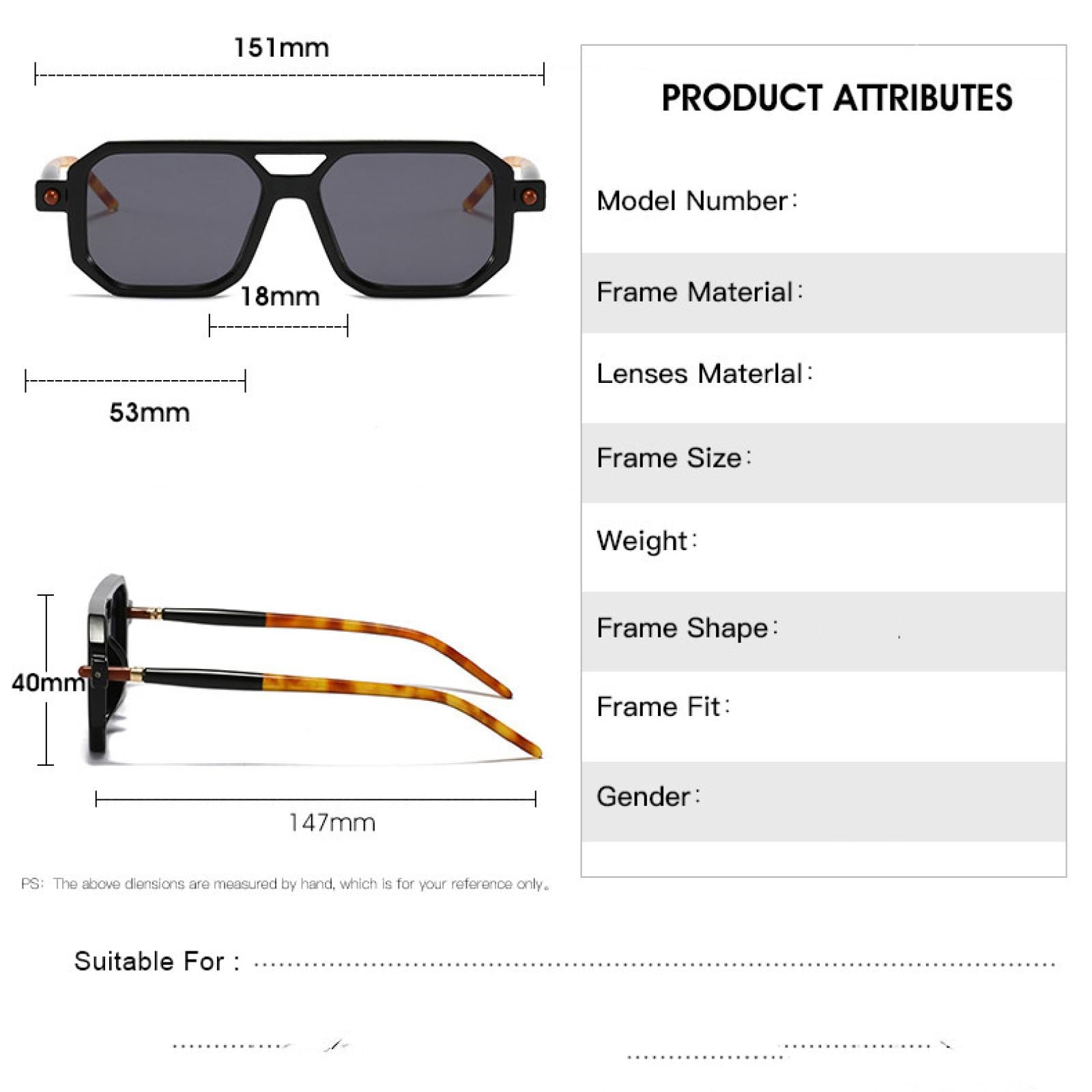 Gafas de sol punk para hombre y mujer, monturas grandes, estilo retro, UV400