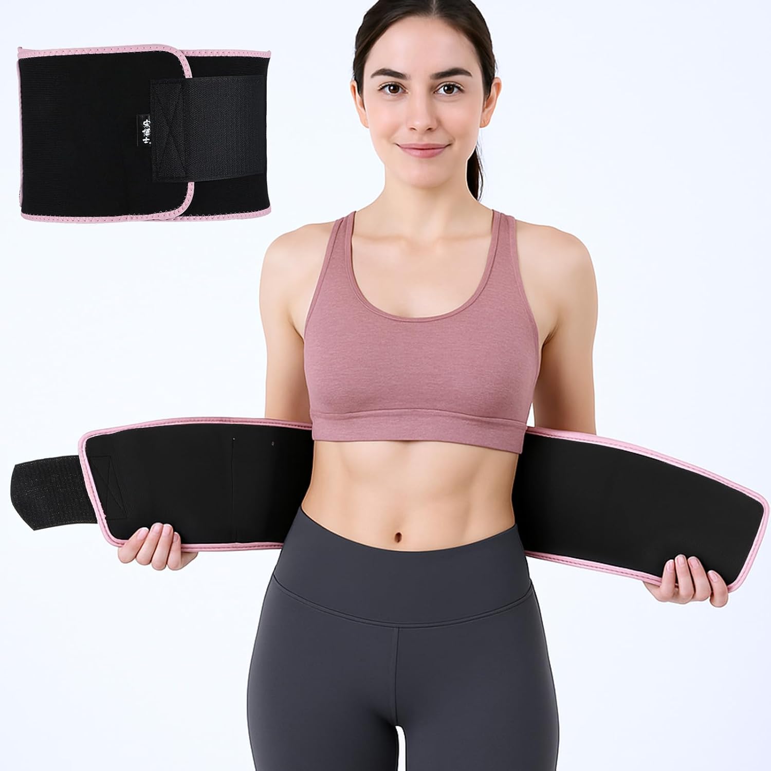 Ympanic Sweat Band for Stomach Weight Loss, Waist Trimmer Belt, Women's Neoprene Waist Trainer for Women, Purple/Pink - Image 7