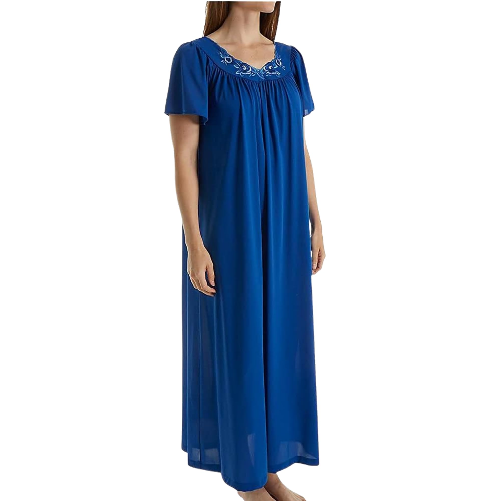 Shadowline Women's Petals 53 Inch Short Flutter Sleeve Long Gown