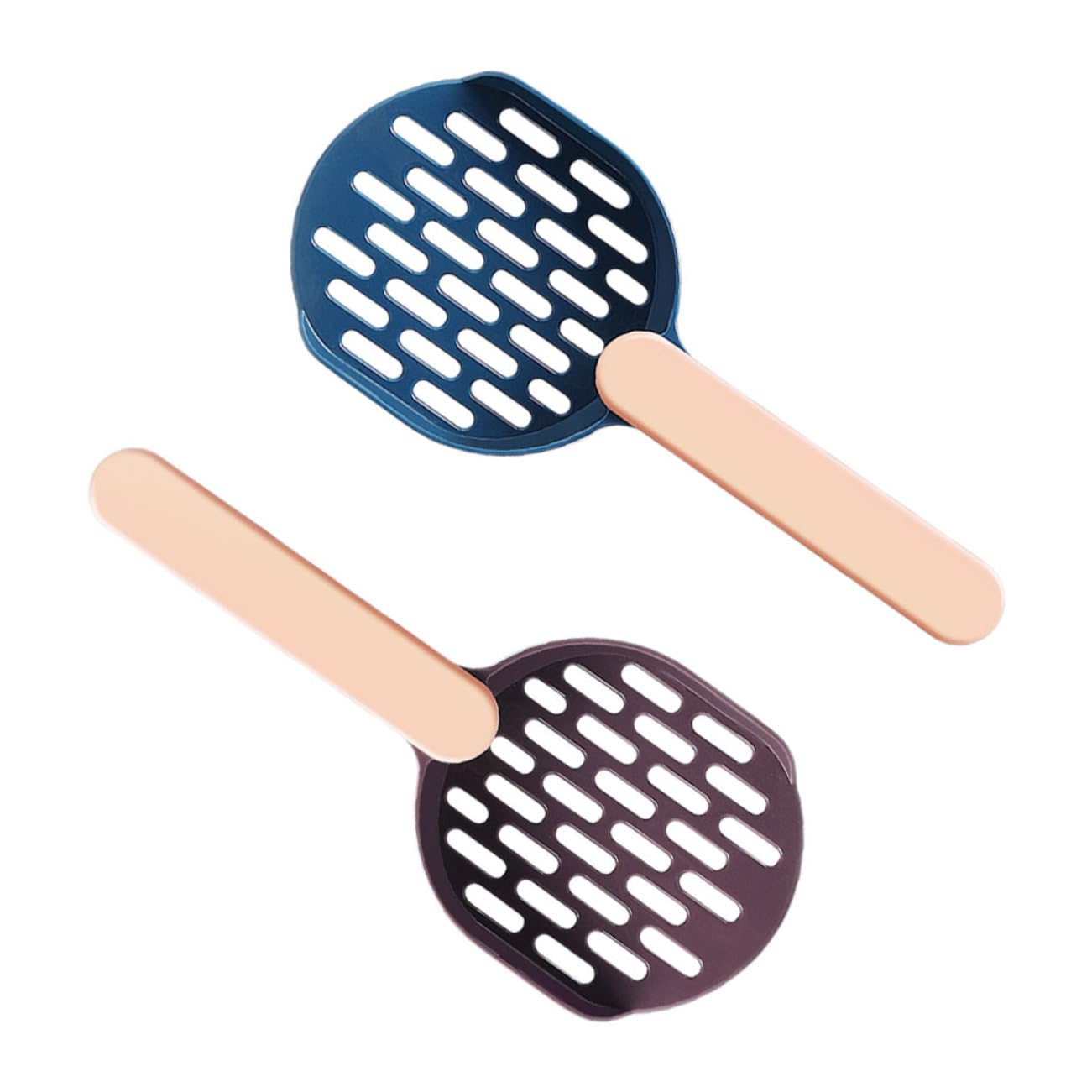 Beavorty 3 Set di Piccola Paletta per Lettiera per Gattini Paletta per Lettiera per Animali Domestici Design a Mezzo Robusto Materiale ABS/caffè Facile da Usare 2 Pezzi*3