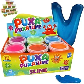 Puxa Slime 125g – Massinha Maleável Infantil Tipo Geleia Mágica, Slime Colorido para Crianças, Brinquedo Sensorial para Esticar e Modelar, Pote com Tampa, Cor Aleatória