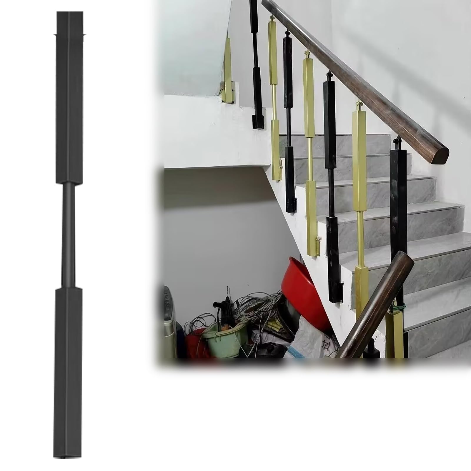 Rampes d'escalier et balustres extérieurs en métal pour garde-corps de porche