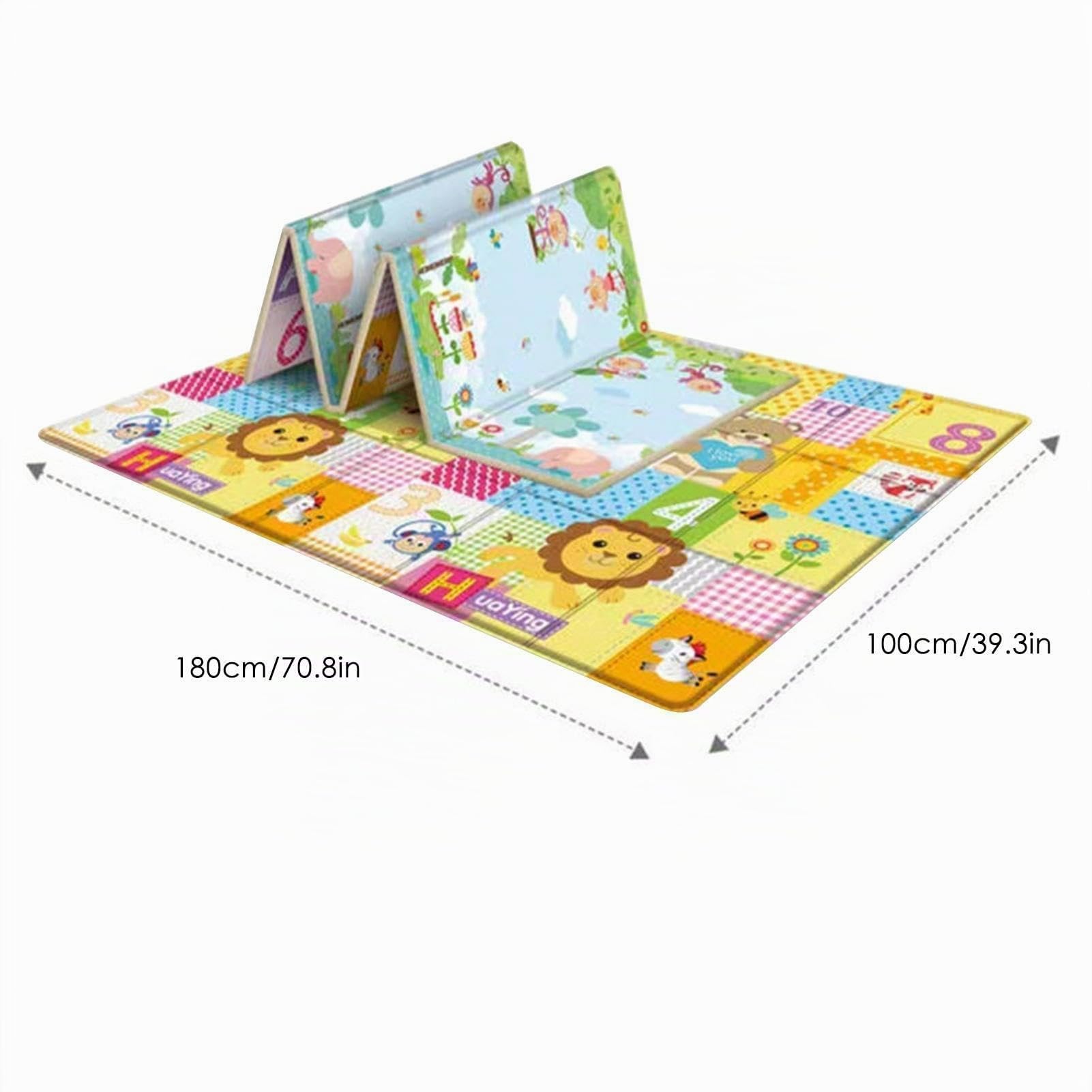 Tapis De Jeu pour Nt Bebe Double Face Appliquer À L'intérieur Et L'extérieur Non Toxique 180x100cm Tapis De Sol XXL en Mousse Epais Pliable Reversible Imperméable