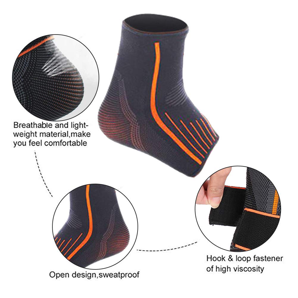 Semme Tobillera Calcetín Fascitis Plantar Compresión de Tobillo Esguince Deportiva con Soporte de Protector de Tobillos para Fitness y Alivio de Dolor de Hinchazón Tendinitis (Mujer)