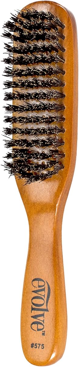 Evolve Boar Styling Brush | 100% Pure Boar Bristles, Medium Bristles, For Short & Long Hair, Distributes Natural Oils