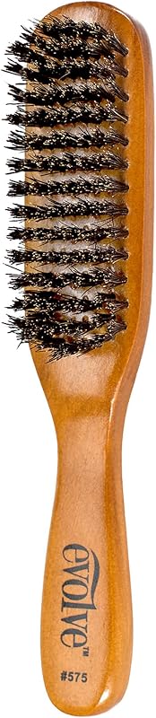 Evolve Boar Styling Brush | 100% Pure Boar Bristles, Medium Bristles, For Short & Long Hair, Distributes Natural Oils