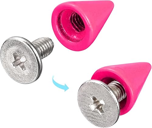 Miniatura 4 de uxcell 100 juegos de tachuelas de cono de 0.39 x 0.394 pulgadas y remaches de metal para ropa, cinturones, bolsas, zapatos, manualidades, cuero,