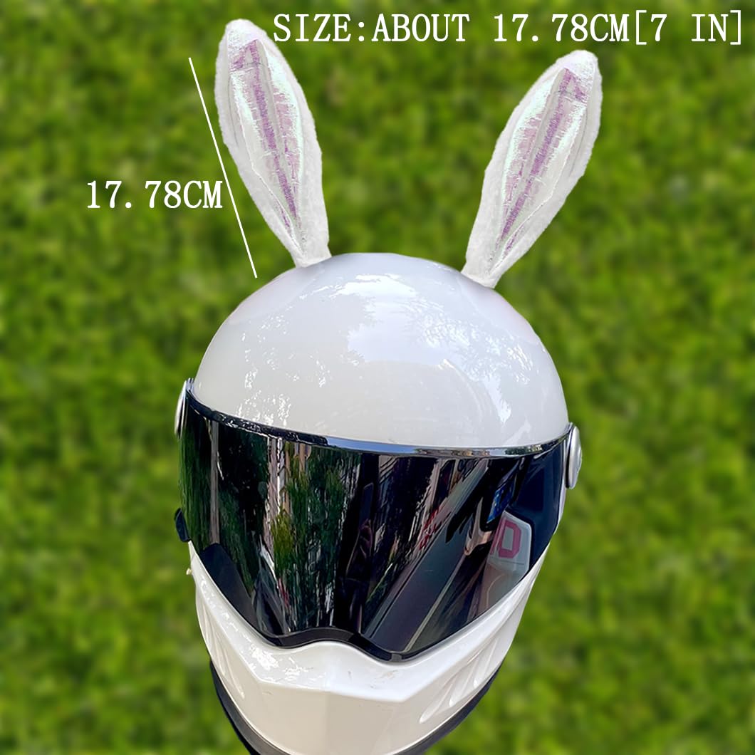 1 Pair Shiny Helmet Bunny Ear Ski Bicycle Motorcycle Helmet Decoration Helmet Accessories Helmet Horns Helmet Ears Pink