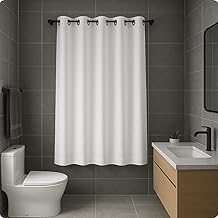 Cortina para Janela De Banheiro Impermeável Antimofo Blackout - 1,40m X 80 BRANCO