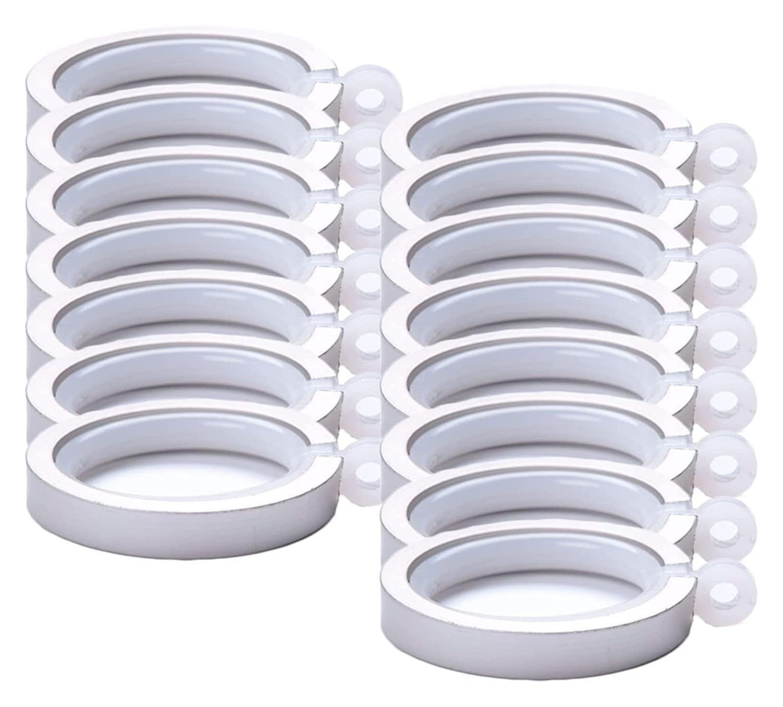 Crochets de rideau de douche et de fenêtre, lot de 15 anneaux de suspension polyvalents