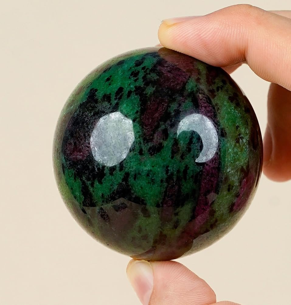 Unikalna Rubinowa Zoisite Naturalna Kryształowa Kula Ręcznie polerowana Kryształowa Kula do Dekoracyjnych Kulek Jogi do Dekoracji Stołu lub Kuchni, 0,70~80mm