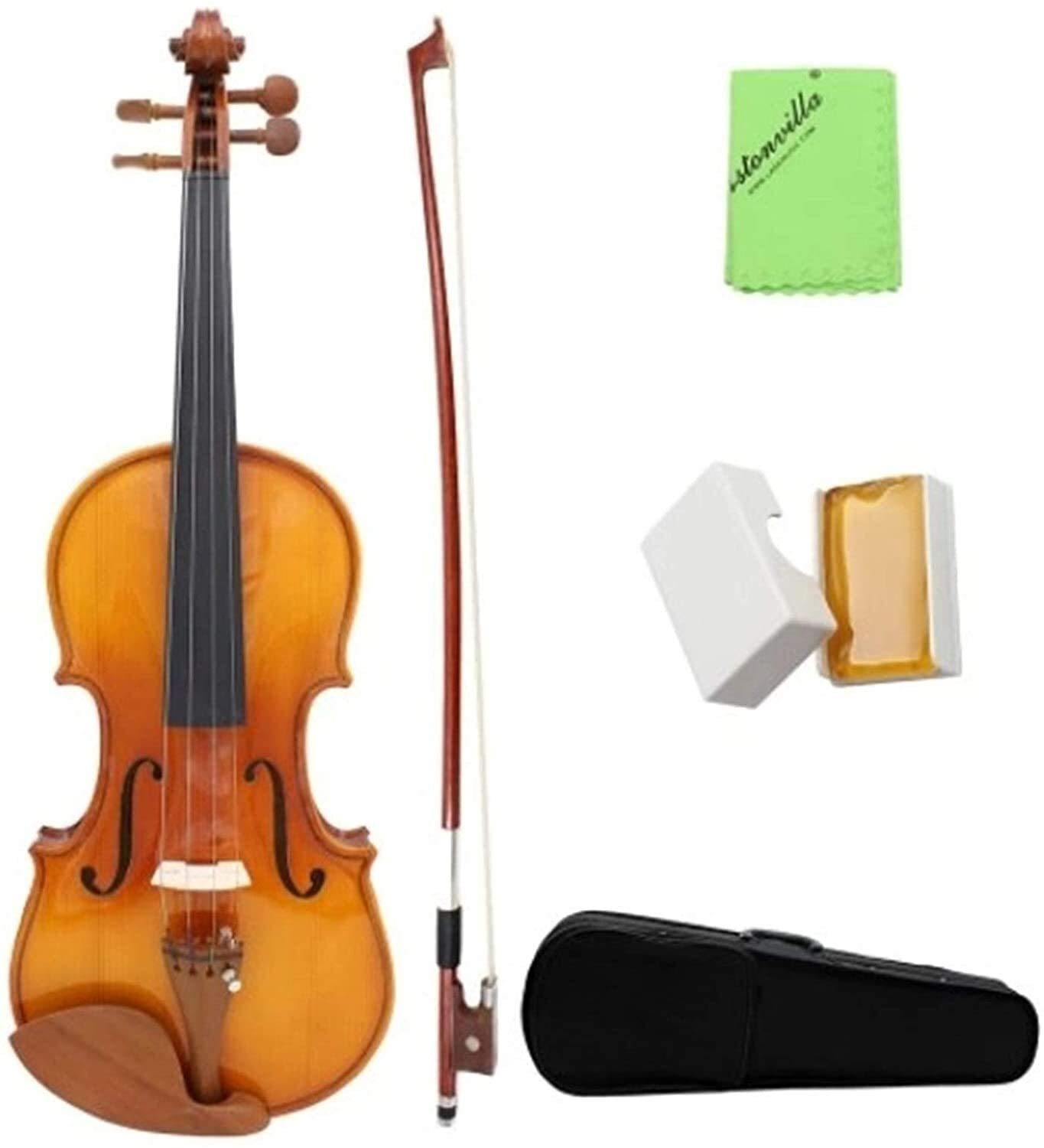 Violino standard da studente, per principianti, Violino Full Size Acustico Naturale Legno Massello Abete Fiamma Acero Impiallacciatura Violino Violino for Principianti Studente Esecutore Parti In Legn