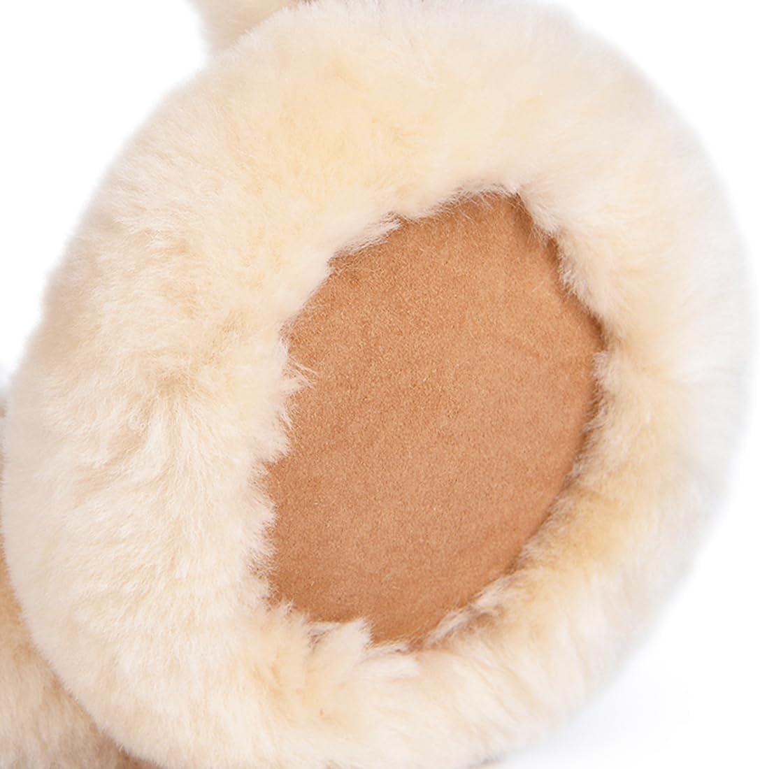 Harssidanzar Winter Earmuffs for Women, Sheepskin Foldable Outdoor Earmuffs HL304US - Image 3