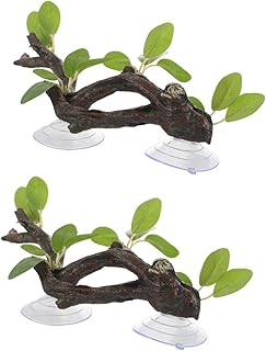 Amosfun 2 Peças Ramos De Resina Simulada Tanque De Peixes Planta De Plástico Tanque De Terrário Planta Realista Ornamento De Planta Terrário Decoração De Planta Réptil Galho De Árvore