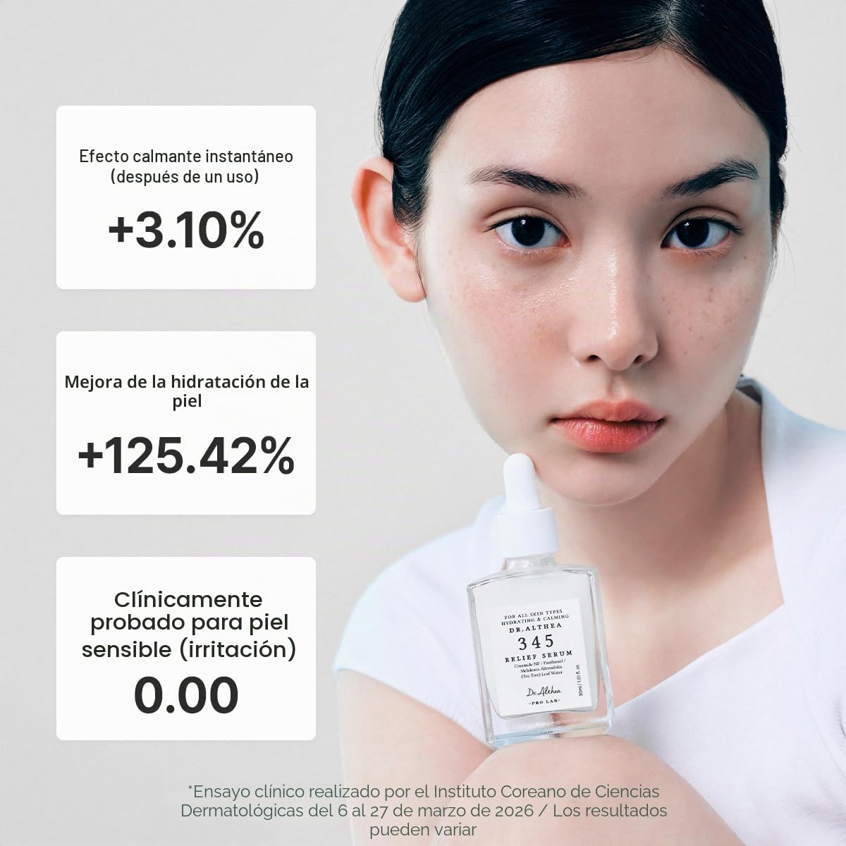 Dr.Althea 345 Sérum Calmante | Sérum facial hidratante diario para piel seca e irritada | Ayuda a calmar el enrojecimiento y el cuidado postacné | No comedogénico | Cosmética vegana coreana, 30 ml