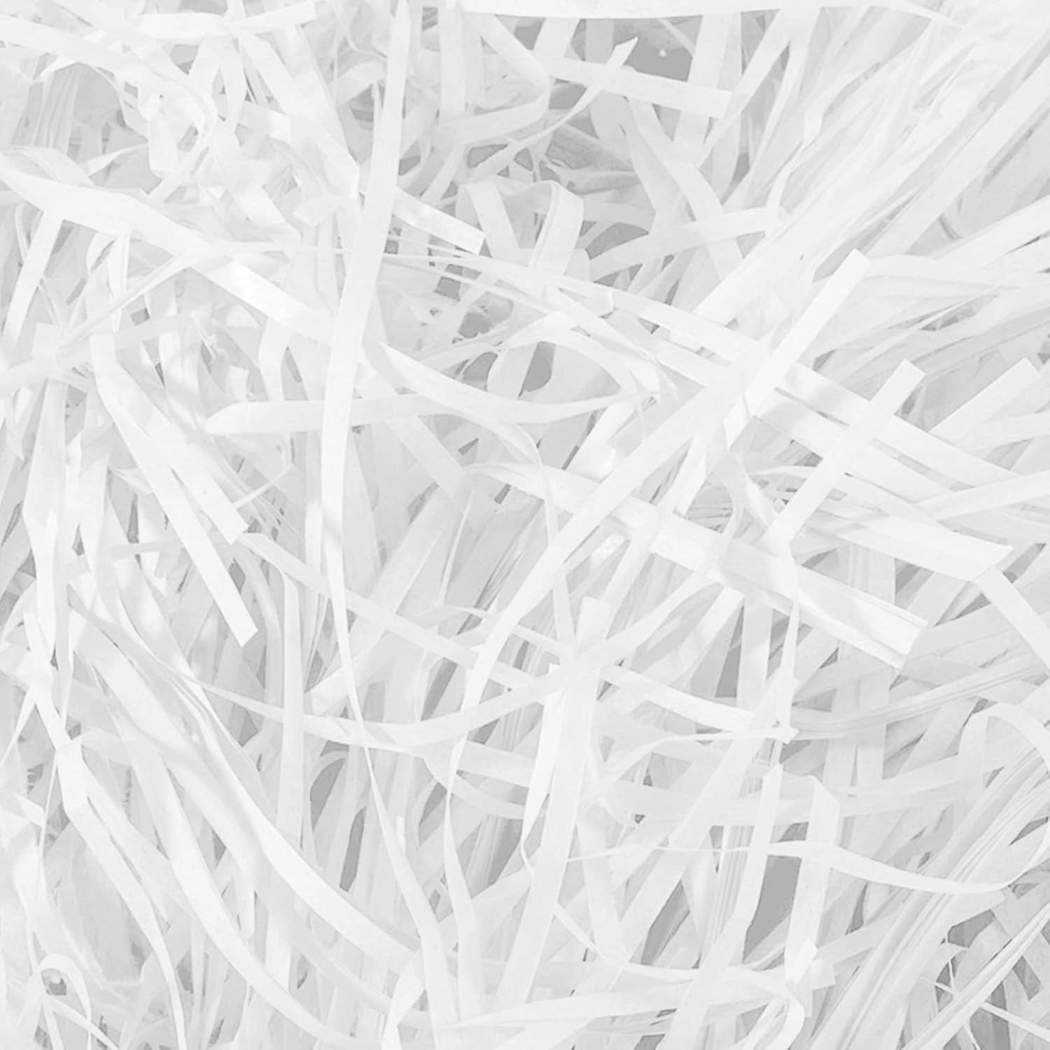 Cinvo 200 Grams Shredded Paper Shreds Confetti Raffia Tissue Paper Fine Cut Strands for Gift Box Decoration Packaging Filler Hamper Filling Stuffing Party Supplies Easter Holiday Decor(White) - Image 3